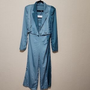 Elegant Blue Pantsuit